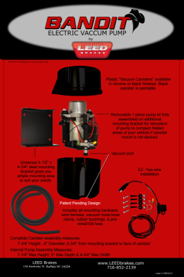 Leed Brakes - Electric Vacuum Pump - Black Bandit - Image 6